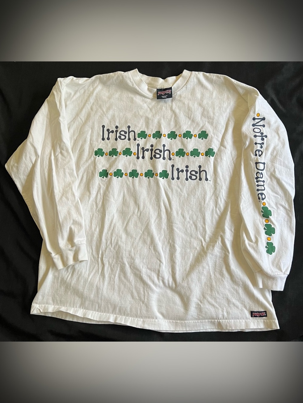 Vintage 1980’s Men’s Jansport Notre Dame Long-Sleeve 'Irish' T XXL